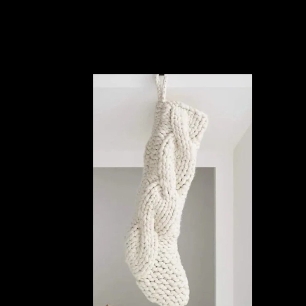 Crate and Barrel Cozy Ivory Cable Knit Christmas Stockings - 5 available